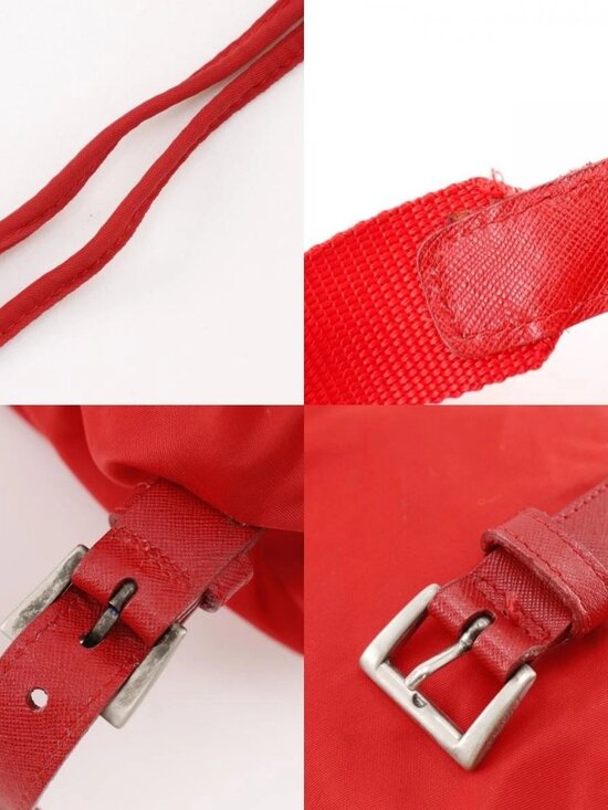 PRADA Backpack Daypack Red Nylon Women